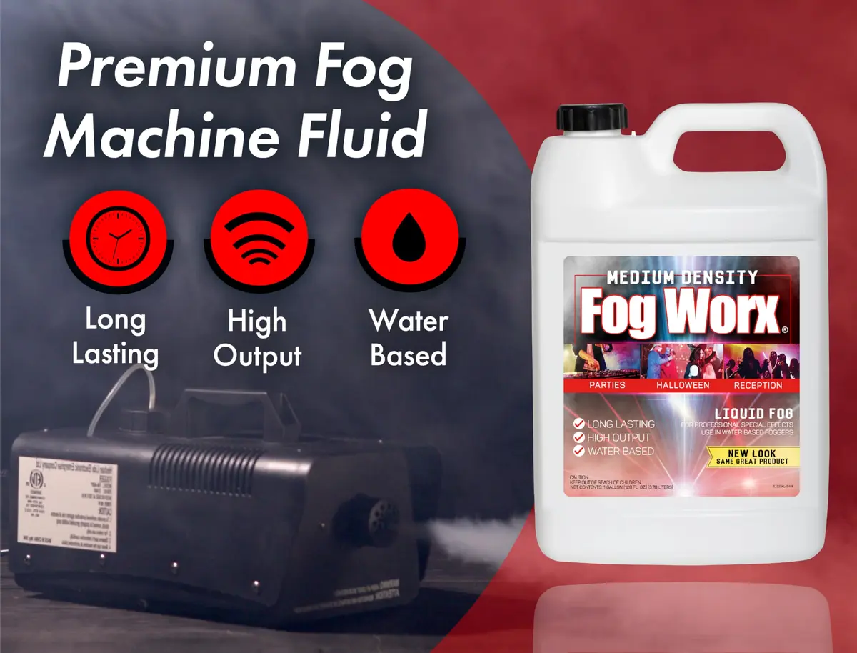 FogWorx Fog Juice - 1 Gallon of Organic Fog Fluid (128 oz) - Medium Density, High Output, Long Lasting Fog Machine Fluid for 400 Watt to 1500 Watt Machines - view 2