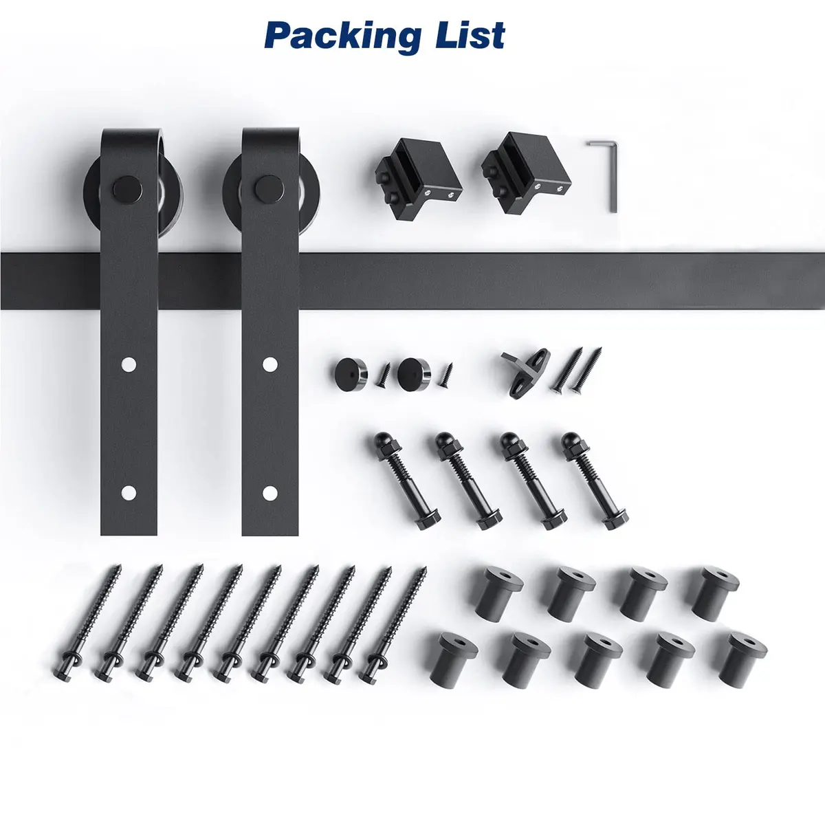 EaseLife 12 FT Sliding Barn Door Hardware Track Kit | Smooth & Quiet, Easy Install (12FT Track Kit for 72" Wide Single Door) - view 7