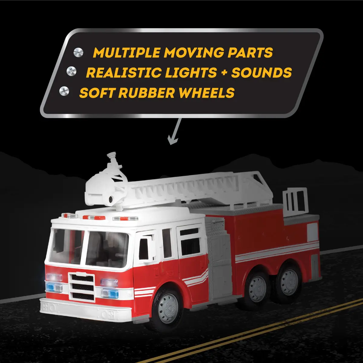 Driven by Battat Micro Fire Truck Toy with Lights & Sounds, Movable Parts, 21cm (8.27in) | ASTM-Tested for Kids 3+ - view 5