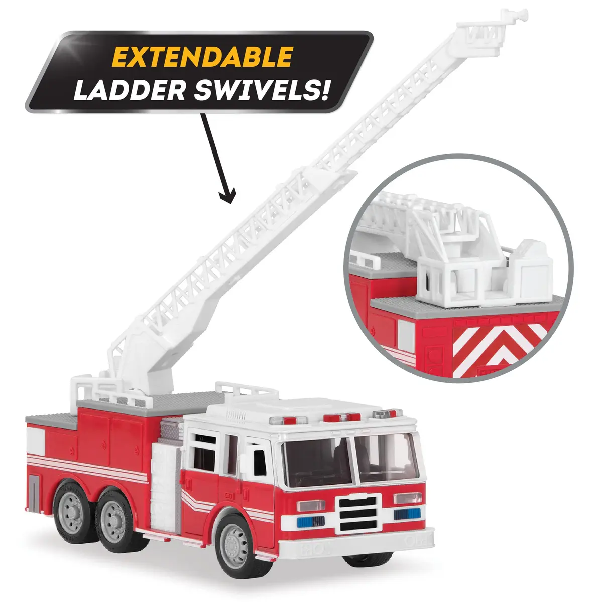 Driven by Battat Micro Fire Truck Toy with Lights & Sounds, Movable Parts, 21cm (8.27in) | ASTM-Tested for Kids 3+ - view 6