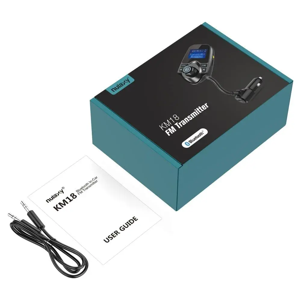 Nulaxy Bluetooth 5.0 Car Adapter FM Transmitter with 1.44" LCD Screen & USB Charger | 12V-24V Input - view 7