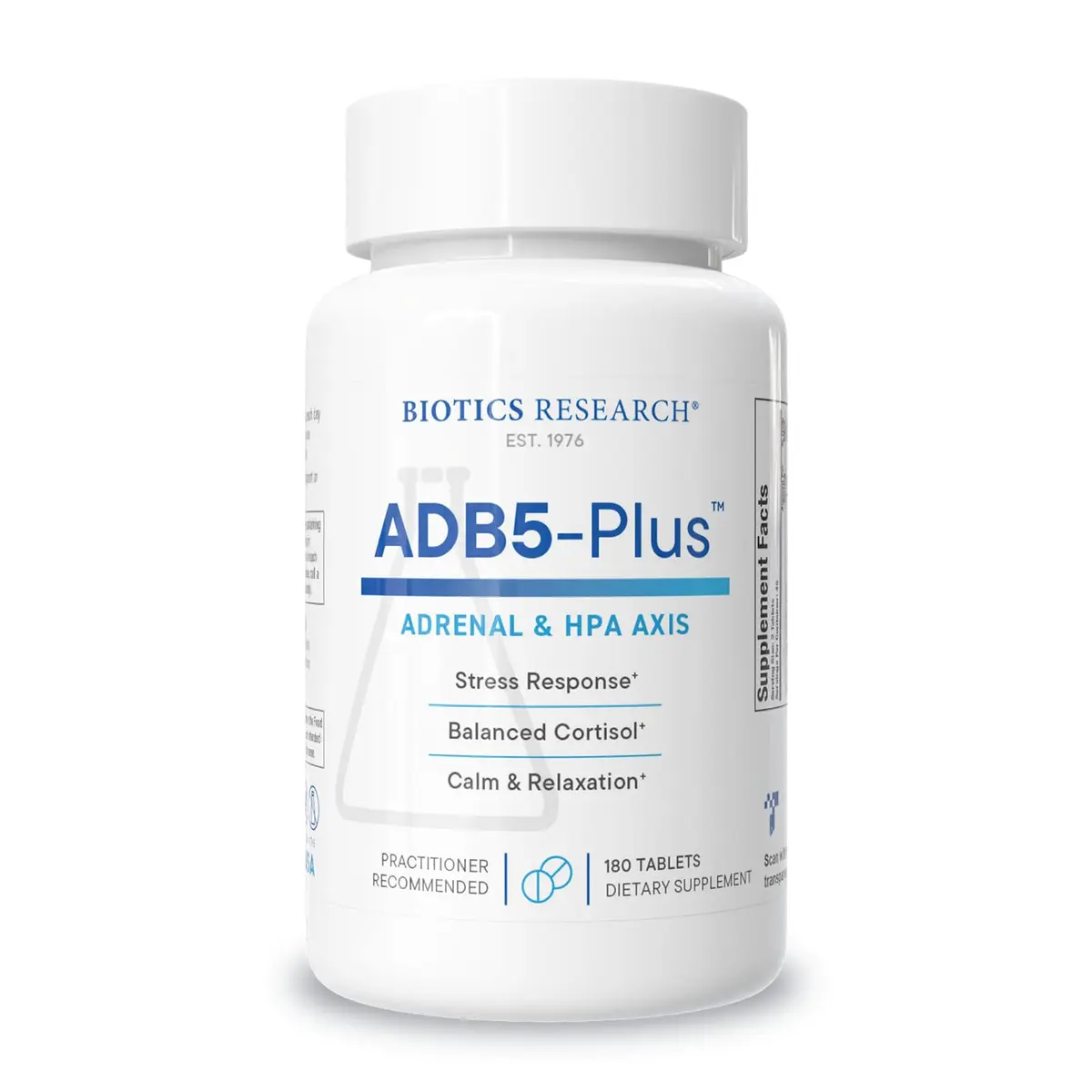 BIOTICS RESEARCH ADB5-Plus Supplement Support Healthy Adrenal Gland 180Tabs | Supports Stress Response & Energy - main product image