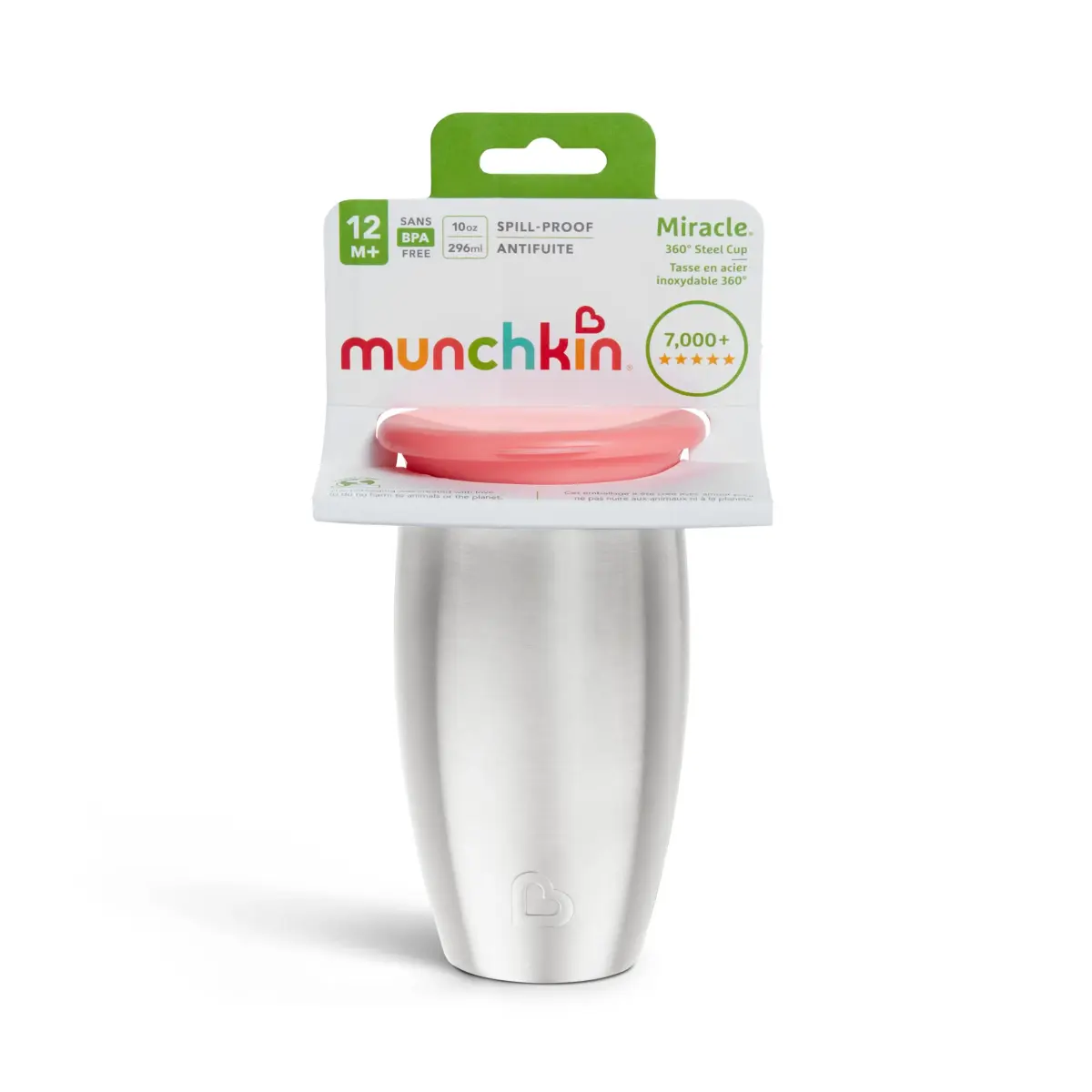 Munchkin Stainless Steel Miracle 360 Sippy Cup 296ml (10 Ounce) | Spill-Proof Toddler Cup with Insulated Design - view 6