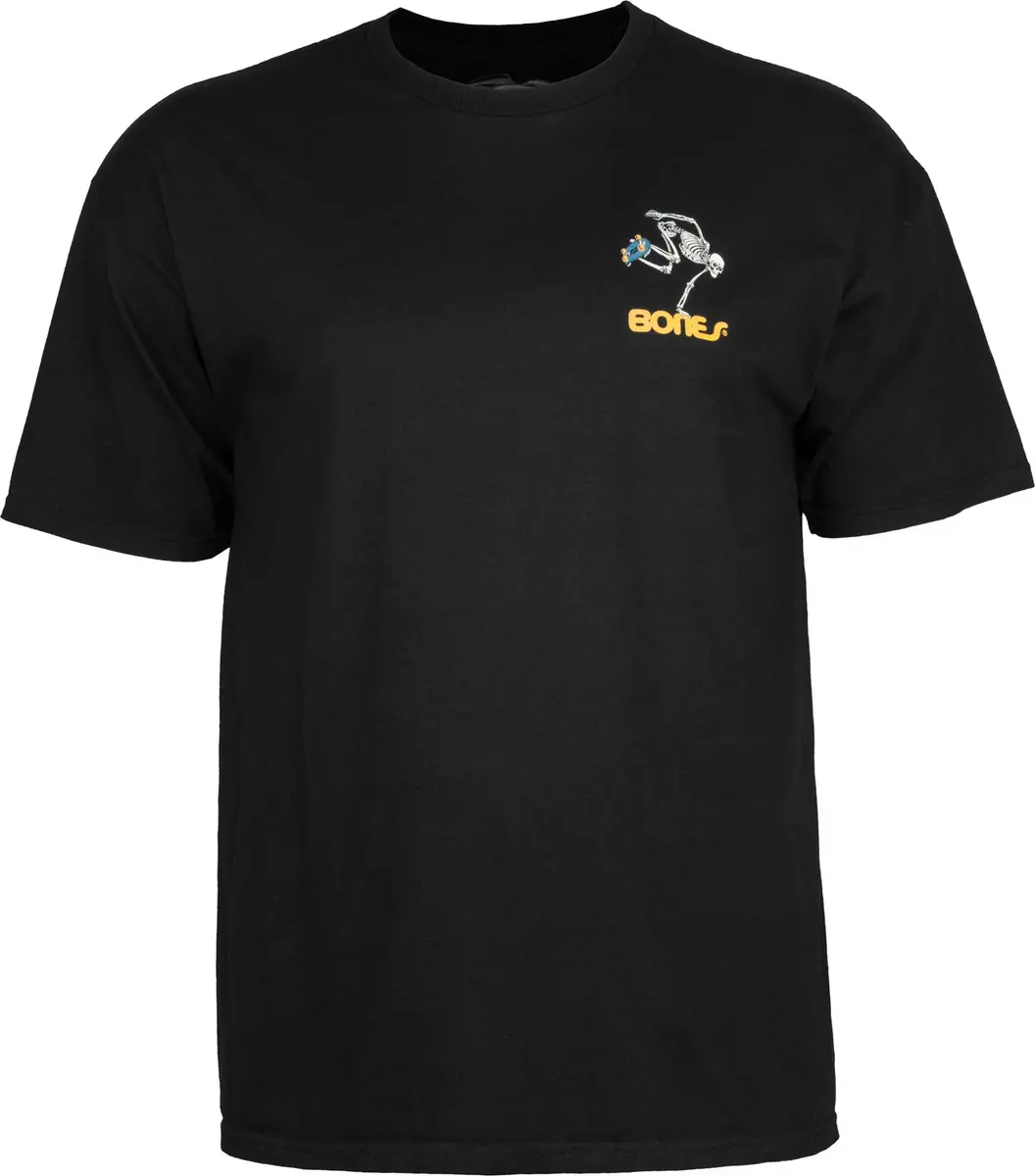 Powell Peralta Youth Skateboard Skeleton Short Sleeve T-Shirt, Black, Small | Durable Cotton & Polyester, Made in USA - main product image