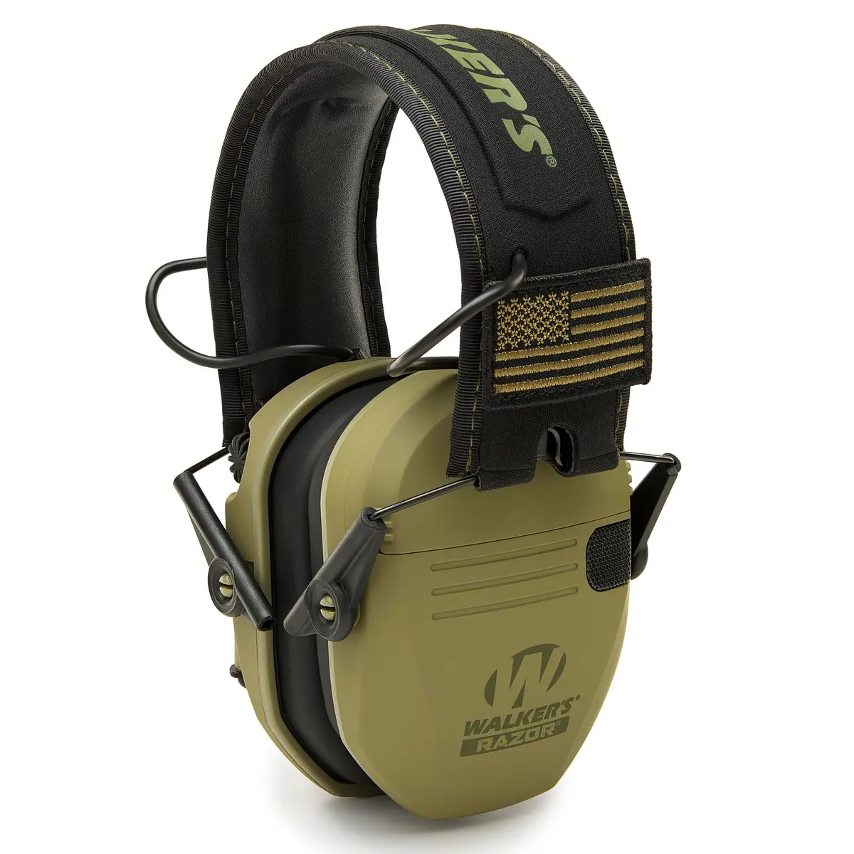 Walker's Razor Slim Patriot Series Electronic Earmuffs Olive Drab Green | 23dB Noise Reduction Rating - main product image