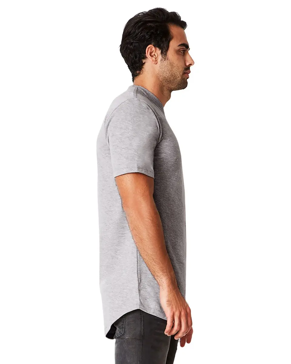 Next Level Men's Cotton Long Body Crew L HEATHER GRAY - view 2