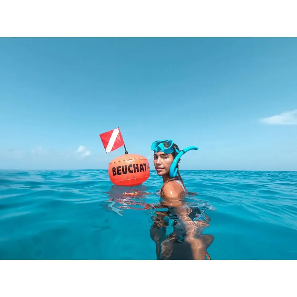 Beuchat Maxlux S Frameless Dive Mask Ultra Blue | Panoramic Vision & Low Volume - view 3