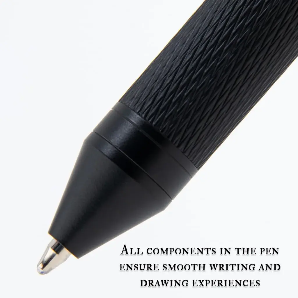 Monteverde USA Quadro 4-in-1 Multifunction Pen Black | Brass Barrel, Knurled Grip, 0.5mm Pencil & 3 Ballpoints - view 2