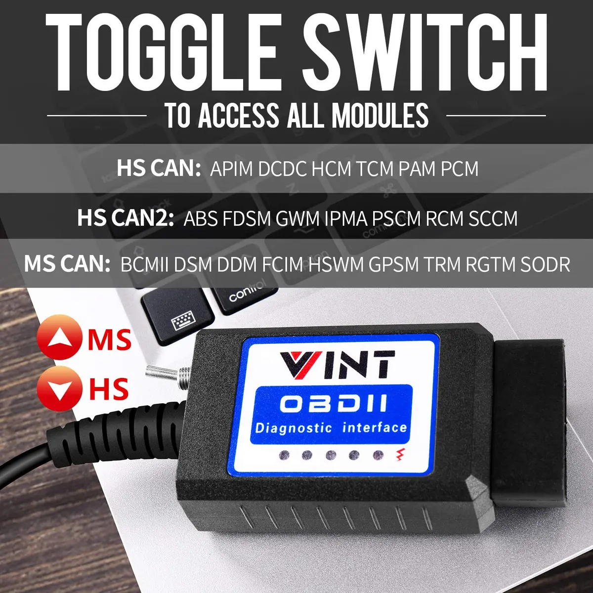 VINTscan Vehicle Scan Tool VINT-TT55502 | All Windows Compatible with Ford & Mazda (2.4 inches) - view 4