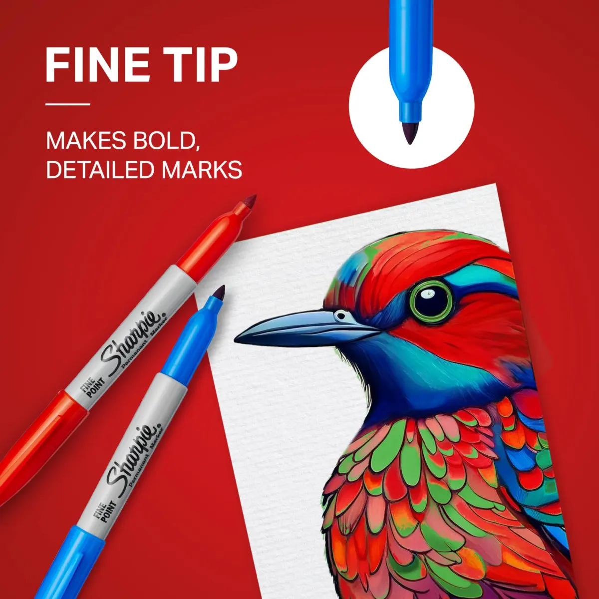 Sharpie Permanent Marker Fine Point Black Ink | 0.5mm (Pack of 1) - view 5