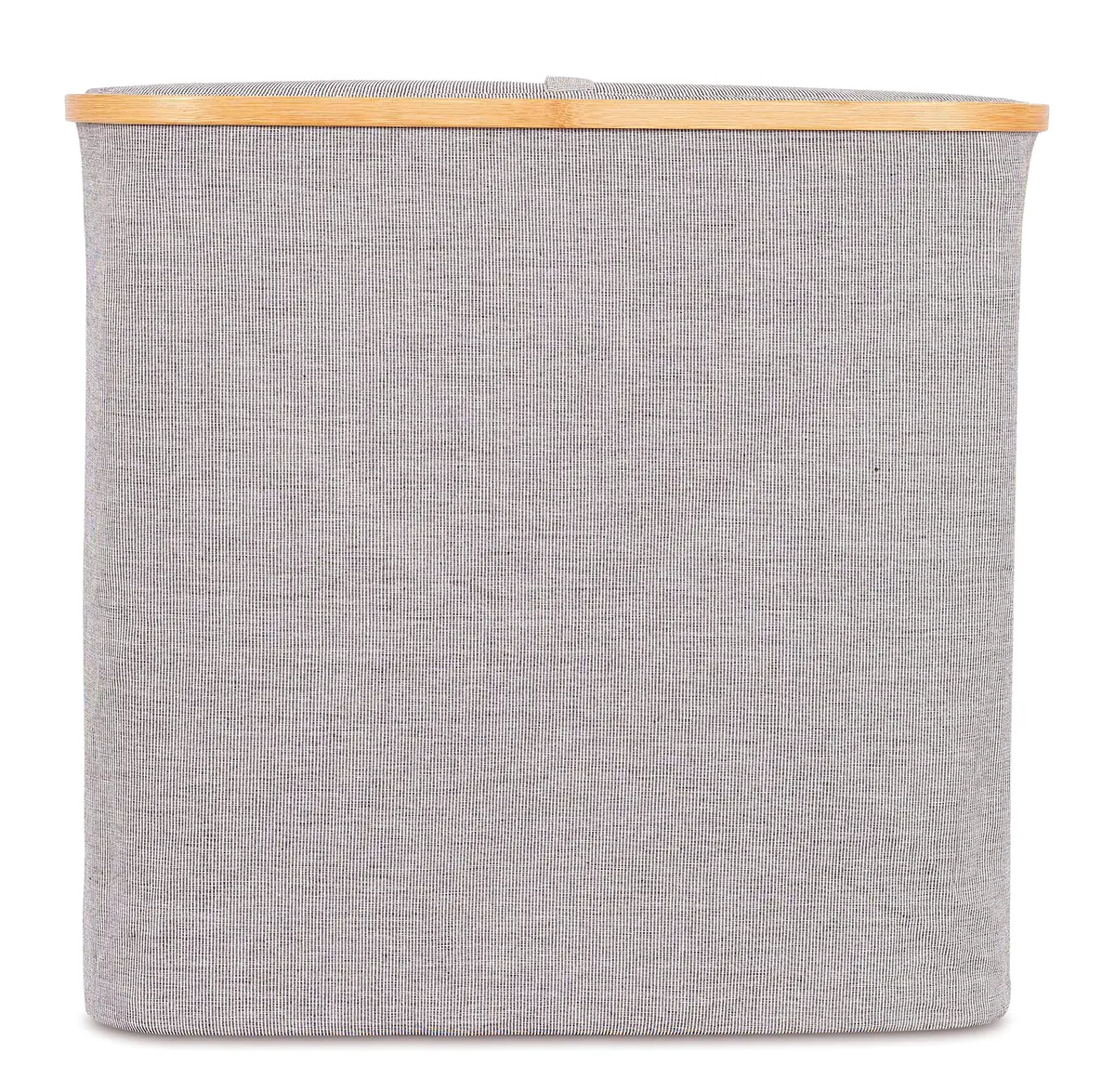 BIRDROCK HOME Bamboo & Canvas Hamper | Foldable Laundry Basket with Lid | 21x13x20 in | Grey - view 7