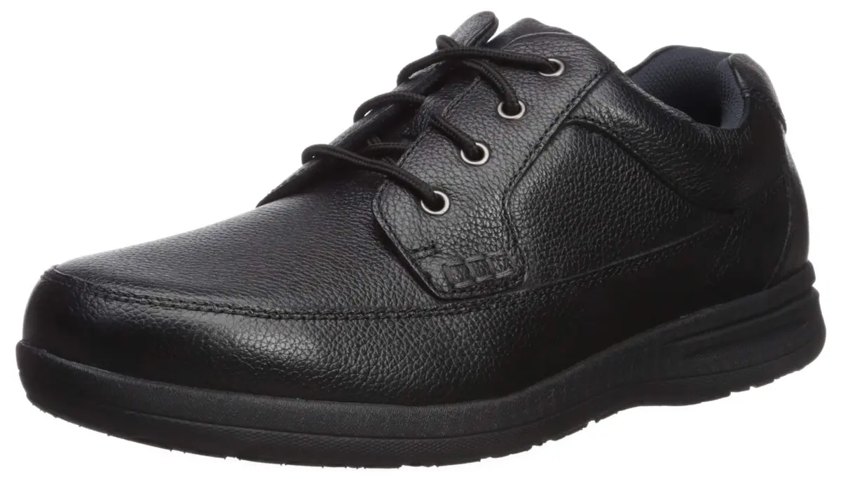 Nunn Bush Cam Oxford Casual Walking Shoe Black Tumbled Leather 9 | Comfortable Men’s Dress Shoe - main product image