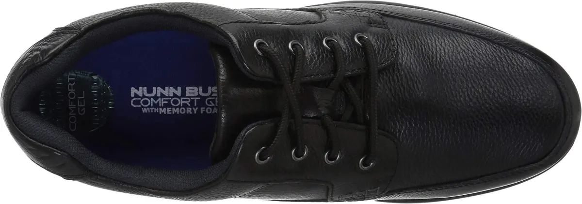 Nunn Bush Cam Oxford Casual Walking Shoe Black Tumbled Leather 9 | Comfortable Men’s Dress Shoe - view 6