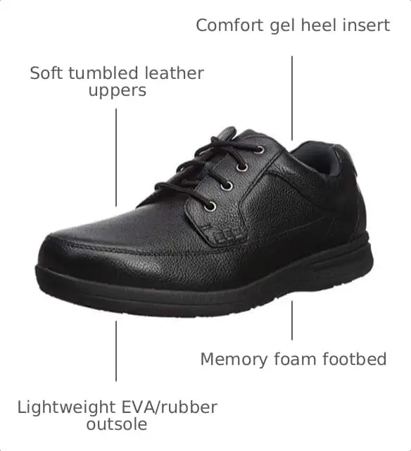 Nunn Bush Cam Oxford Casual Walking Shoe Black Tumbled Leather 9 | Comfortable Men’s Dress Shoe - view 4