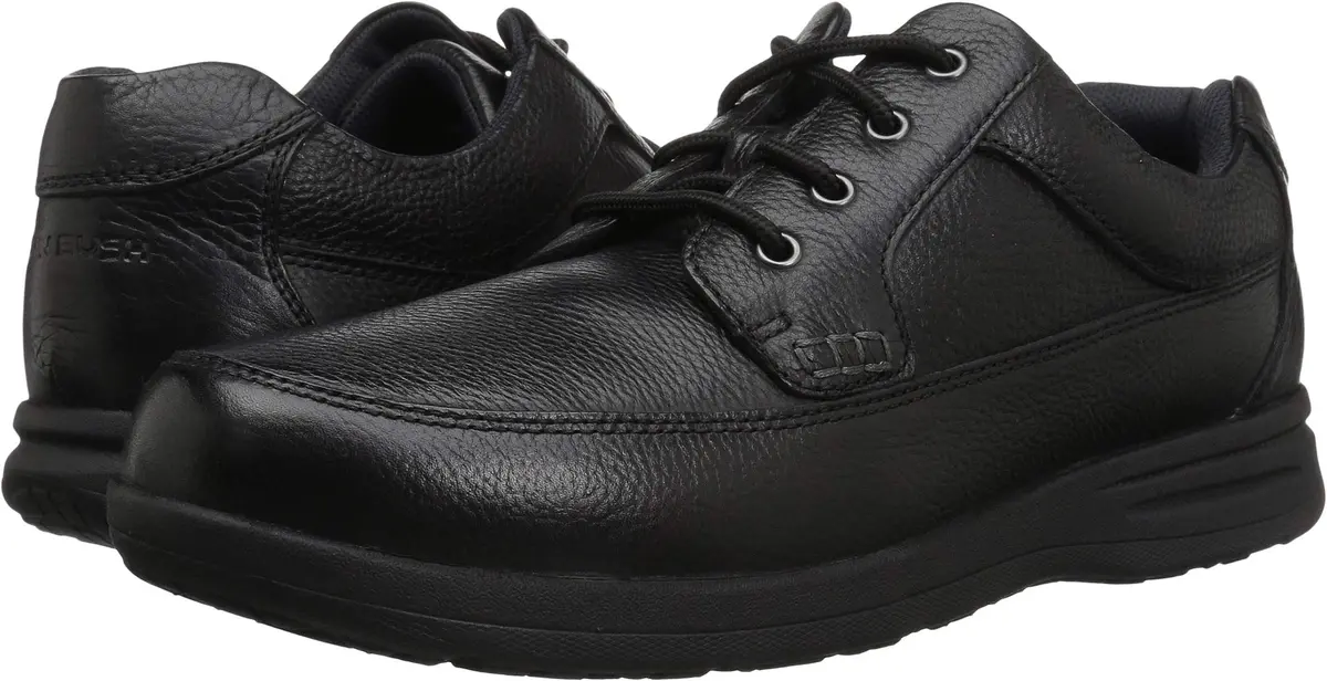 Nunn Bush Cam Oxford Casual Walking Shoe Black Tumbled Leather 9 | Comfortable Men’s Dress Shoe - view 5