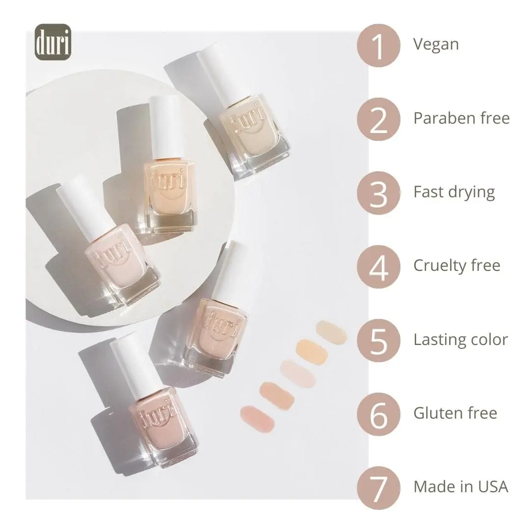 duri Nail Polish 0.5 Fl Oz | Wedding Vows Pastel Pink, Glossy Finish, Fast Drying, Vegan, Made in USA - view 2