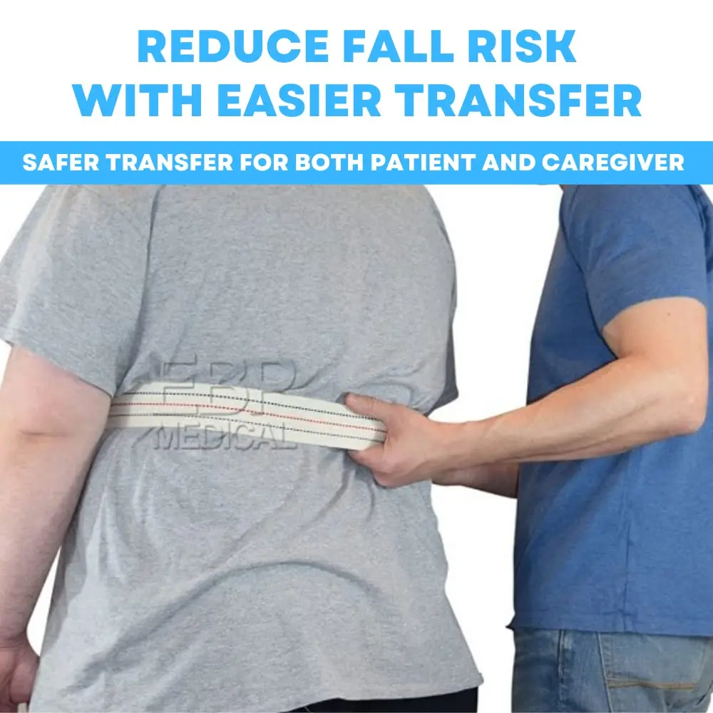 LiftAid Transfer and Gait Belt 60 Inch with Metal Buckle and Loop | Walking, Standing and Transfer Assist Aid for Seniors, Elderly Patients, Caregiver, Nurse, Therapist (Beige) - view 2