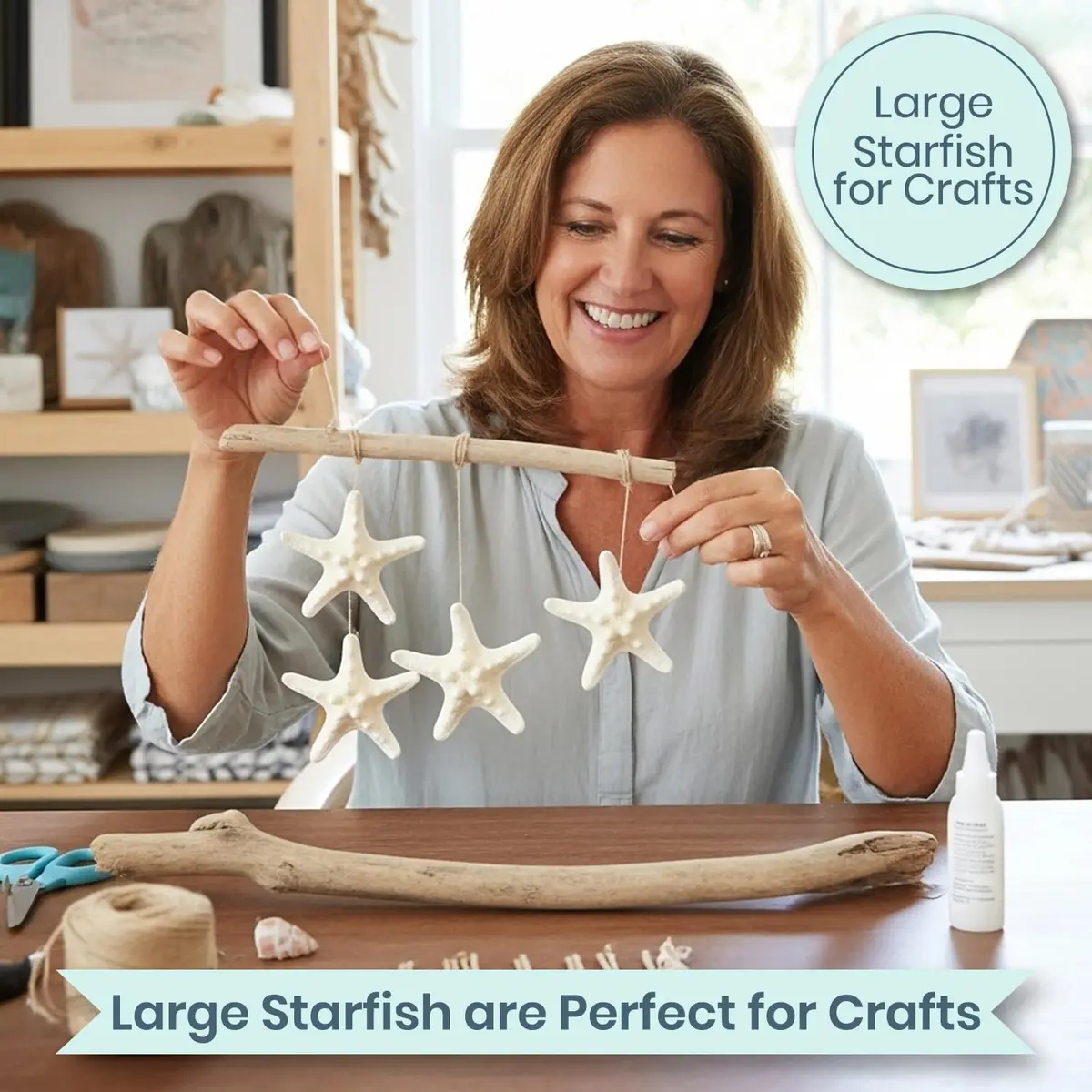Nautical Crush Trading Real White Knobby Starfish 3"-4" | Coastal Nautical Decor & Beach Wedding Accent - view 3