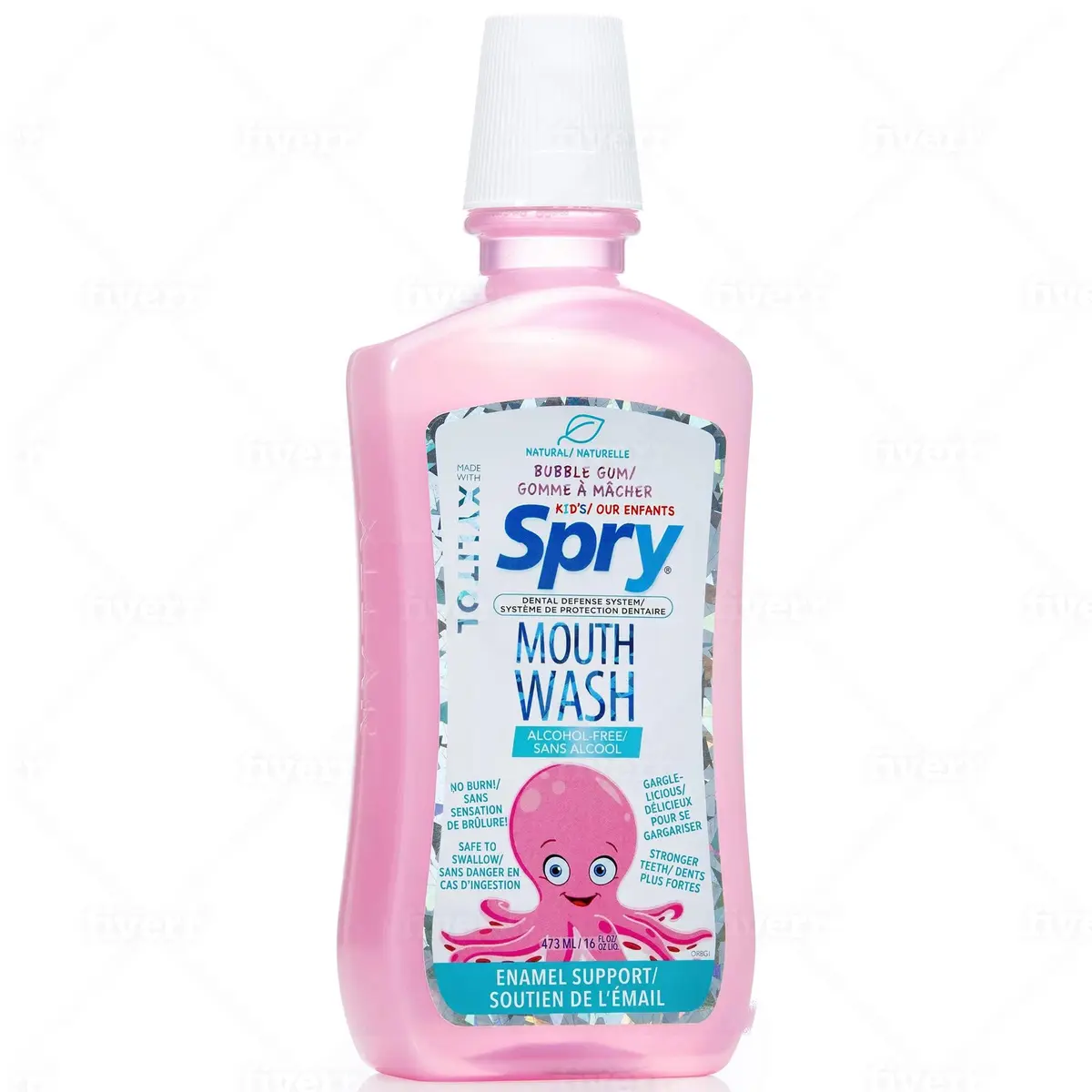 Spry Natural Kids Mouthwash with Xylitol Bubble Gum 16 fl oz | Alcohol-Free, Fluoride-Free, Safe to Swallow - view 4