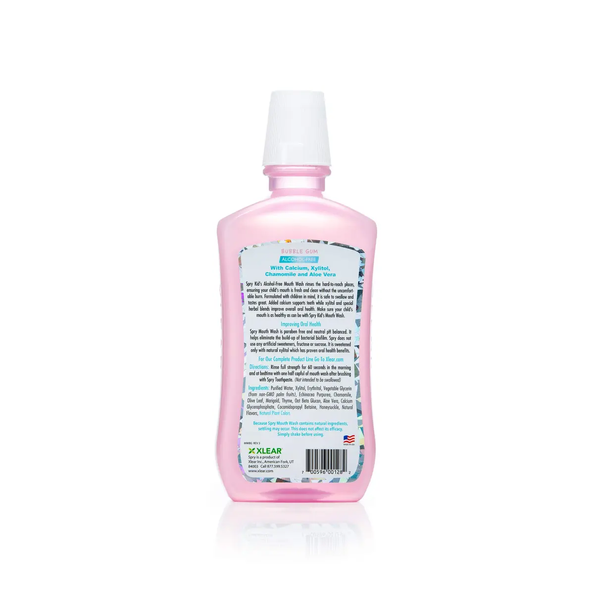 Spry Natural Kids Mouthwash with Xylitol Bubble Gum 16 fl oz | Alcohol-Free, Fluoride-Free, Safe to Swallow - view 3