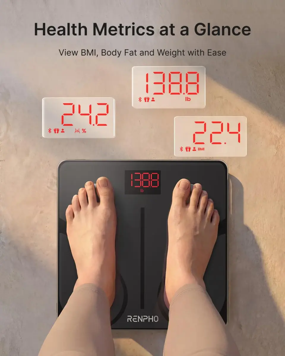RENPHO Smart Body Fat Scale 180 kg (400 lbs) | FDA Approved & Syncs with Fitness Apps - view 2