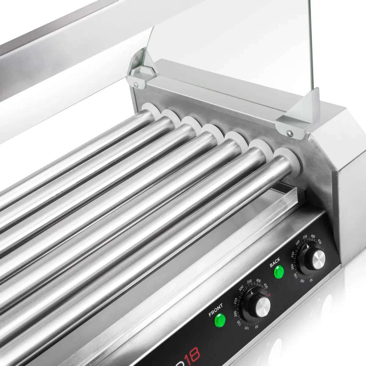 OLDE MIDWAY Electric 18 Hot Dog 7 Roller Grill Cooker with Cover 900-Watt | Commercial Grade - view 5