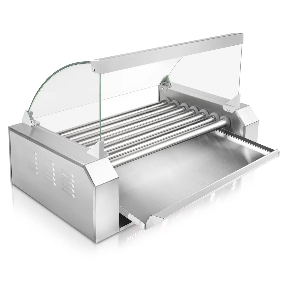 OLDE MIDWAY Electric 18 Hot Dog 7 Roller Grill Cooker with Cover 900-Watt | Commercial Grade - view 4