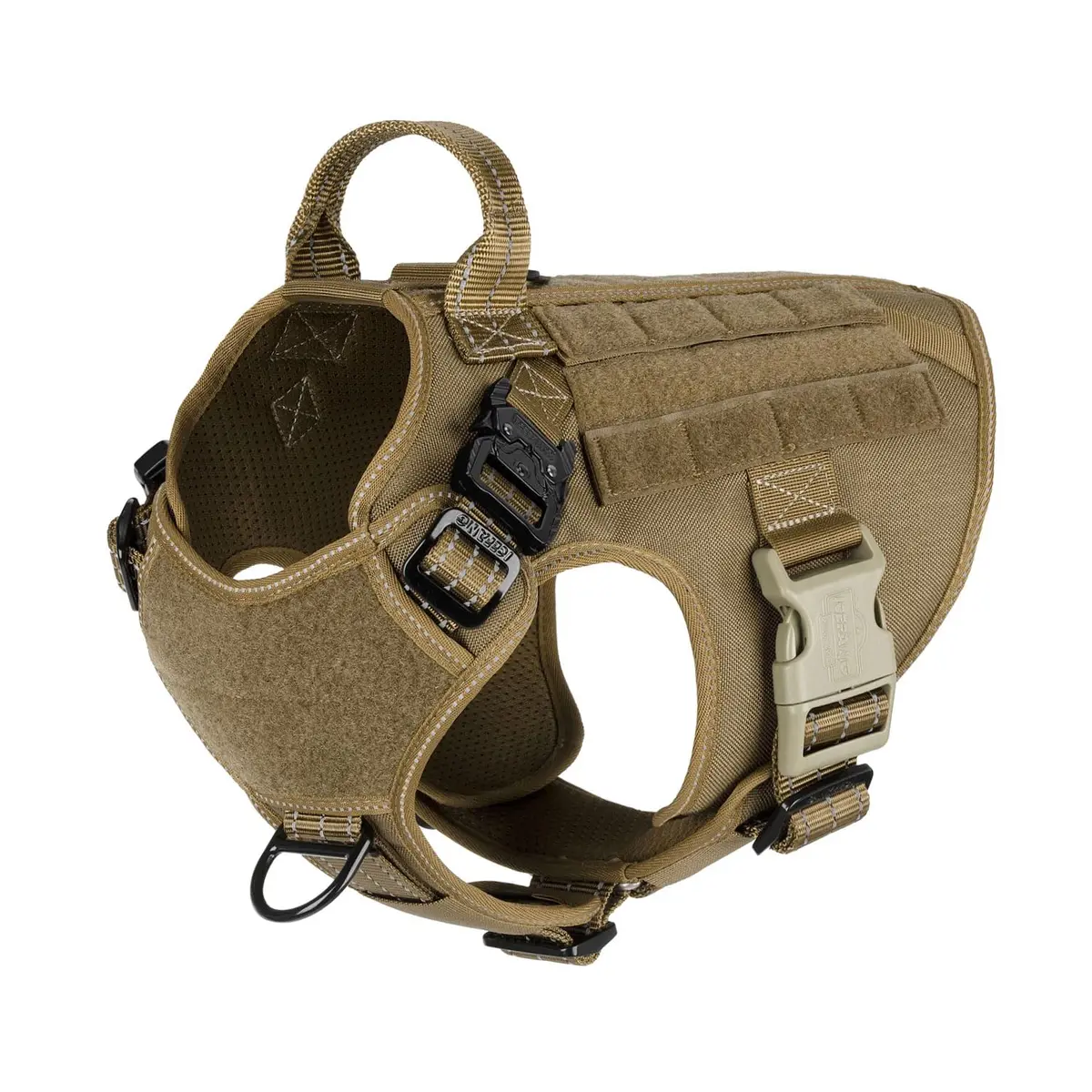 ICEFANG Tactical Dog Harness for Medium Dogs, Reflective No-Pull Vest with Control Handle & Molle System, 25"-31" Chest | 1050D Nylon, Alloy Metal Buckles - main product image