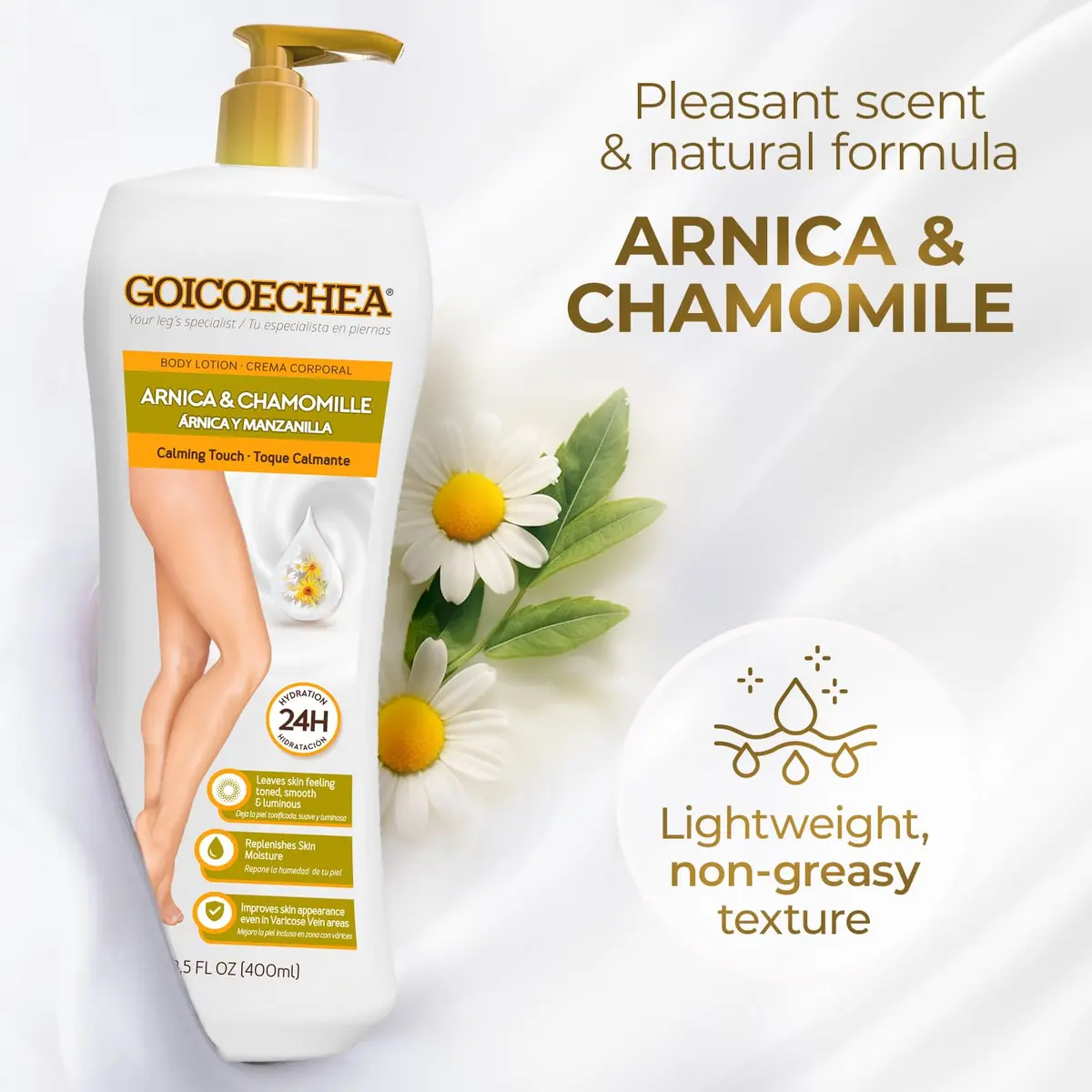 Goicoechea Arnica & Chamomile Body Lotion 13.5 Oz | Supports Leg Comfort & Skin Hydration - view 6