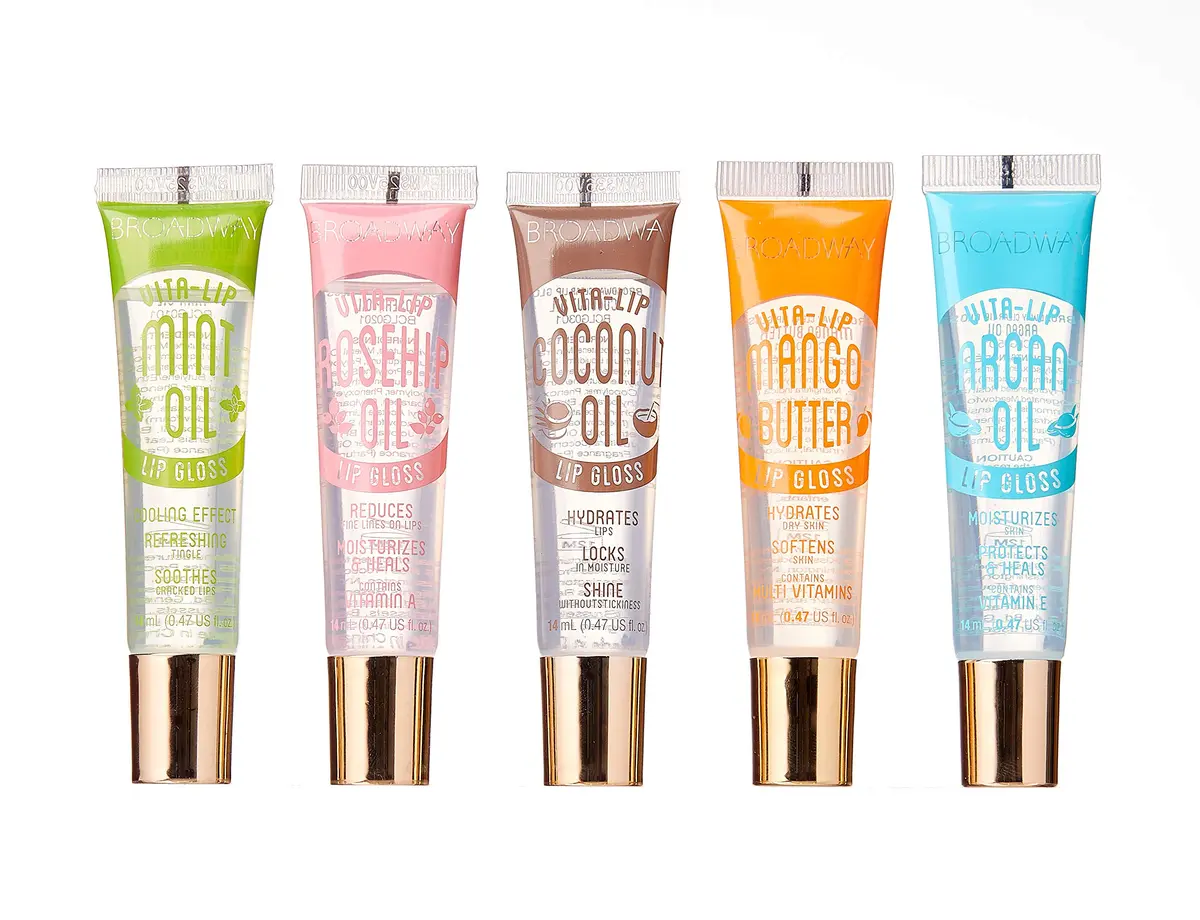 Ruby Kisses Broadway Vita-Lip Clear Lip Gloss 5 Pack (2.35 ml / 0.08 Fl Oz) | Ultra-Hydrating & Soothing Formula with Vitamin Oils - main product image