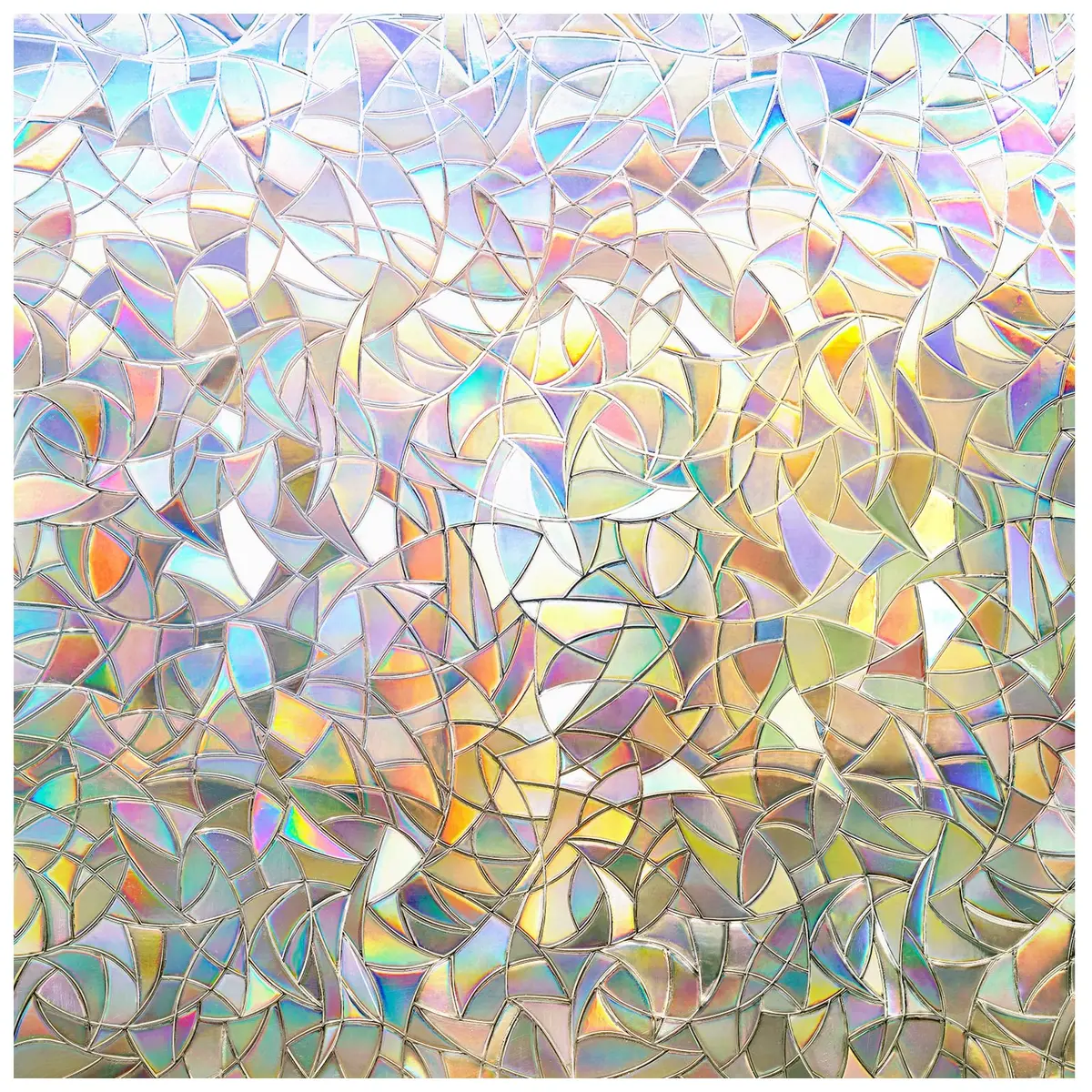 rabbitgoo Rainbow Window Privacy Film, Stained Glass Cling, 17.5" x 78.7" | Static, Reusable, UV Blocker for Home & Decor - main product image