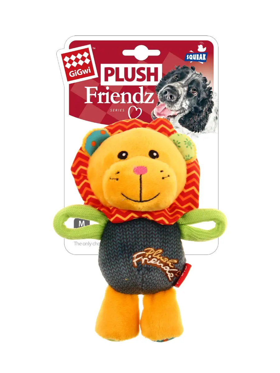 Gigwi Plush Friends Puffy Animal Lion | 24cm Soft Toy for Dogs & Kids - view 7