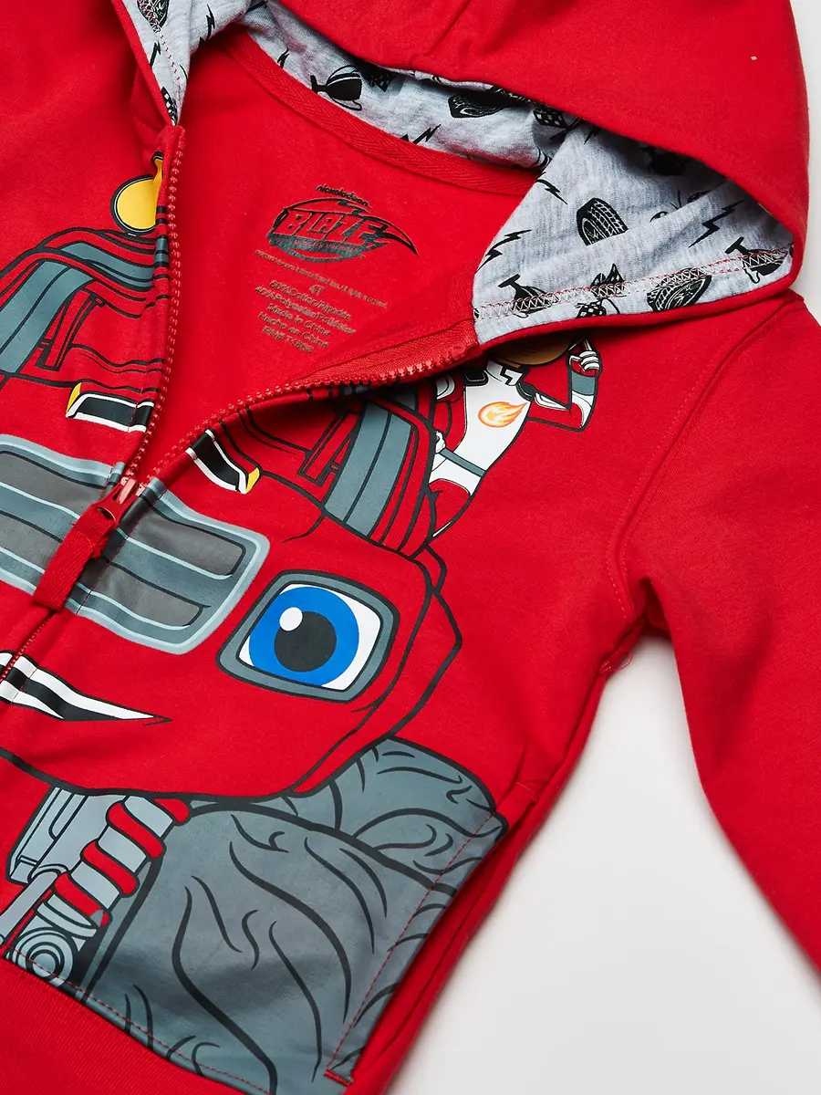 Nickelodeon Boys Blaze and the Monster Machines Lets Blaze Hoodie Red 2T | Officially Licensed Cartoon Sweatshirt - view 2