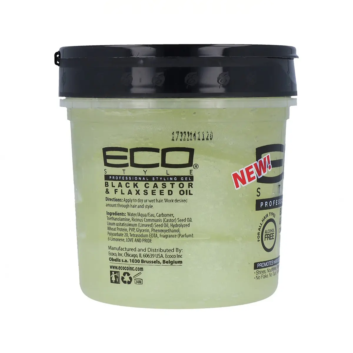Eco Style Black Castor & Flaxseed Oil Styling Gel 473ml (16 Oz) | Superior Hold & Shine - view 4