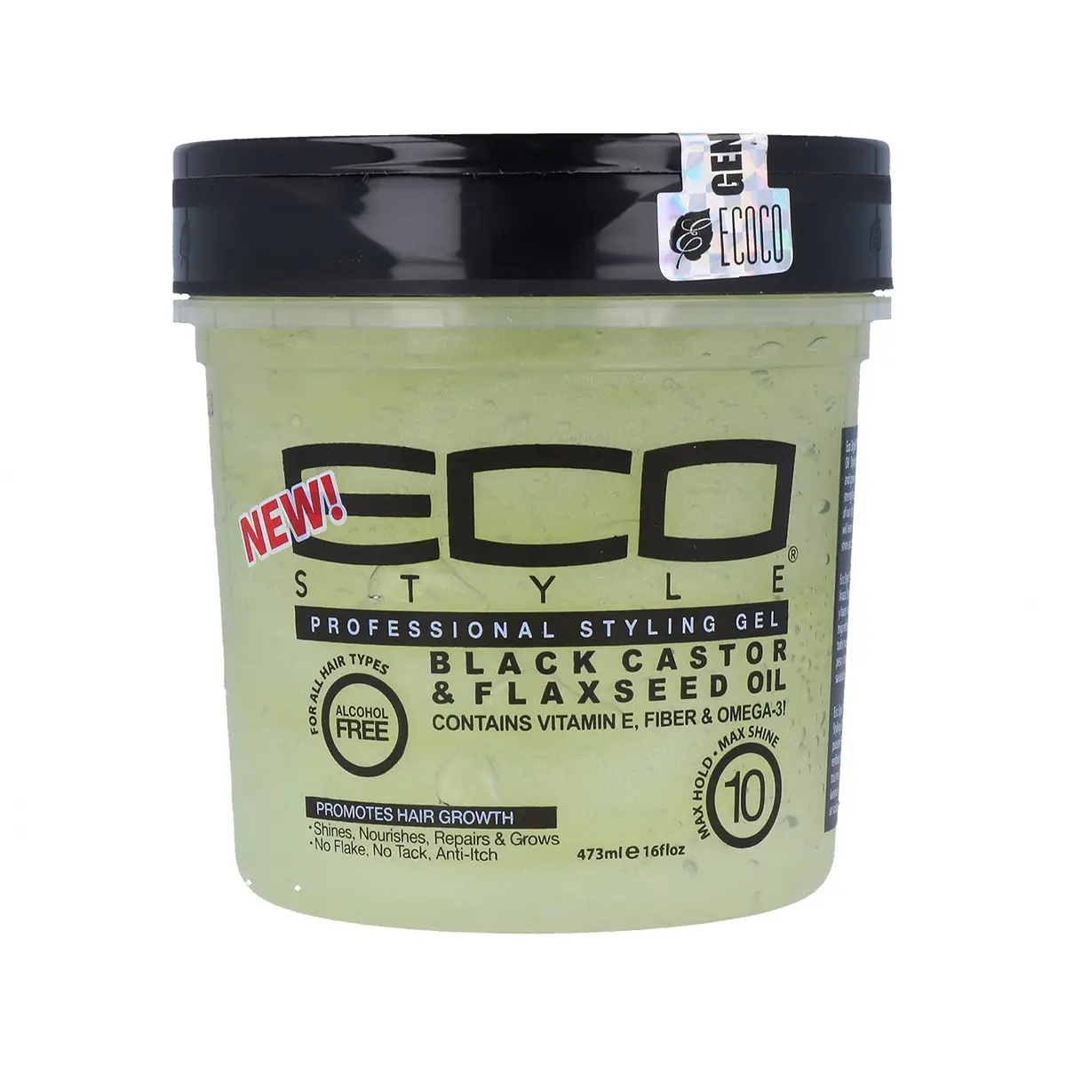 Eco Style Black Castor & Flaxseed Oil Styling Gel 473ml (16 Oz) | Superior Hold & Shine - main product image