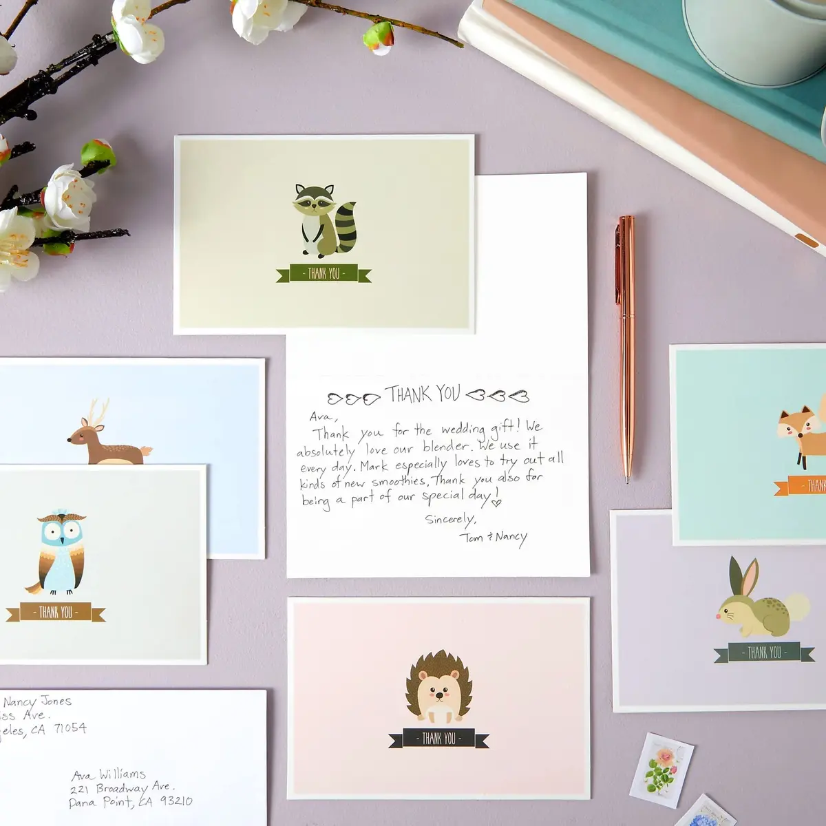 Best Paper Greetings 48 Pack Cute Forest Animal Thank You Cards | Whimsical Woodland Designs for All Occasions - view 2