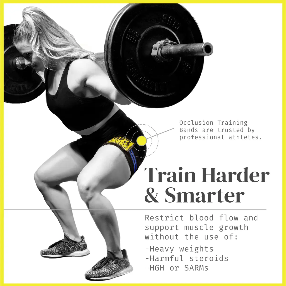 BFR BANDS Blood Flow Restriction Bands 2 Pack for Legs & Glutes, 3-Inch Wide TPE Straps | Increase Muscle Mass with Low Loads - view 4