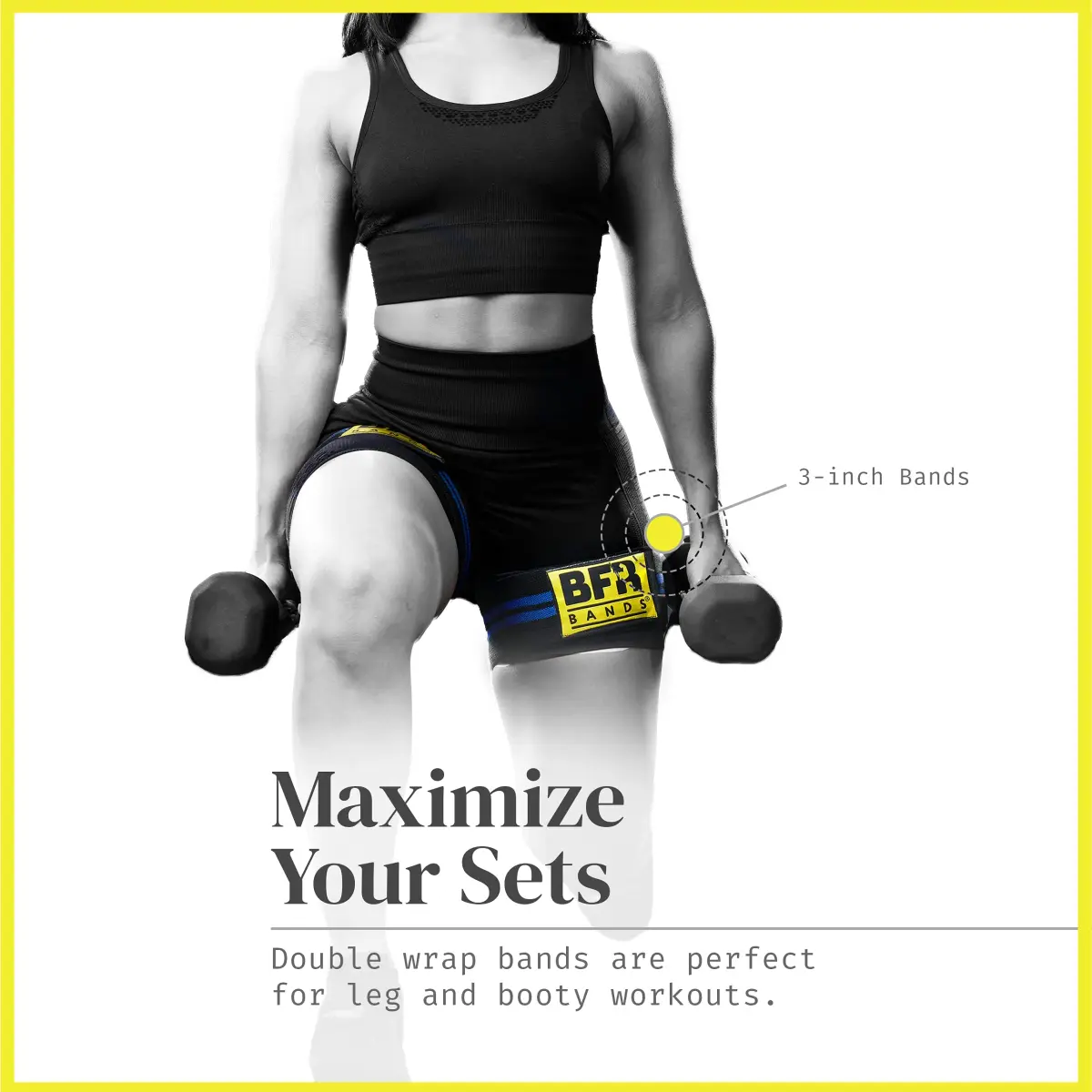 BFR BANDS Blood Flow Restriction Bands 2 Pack for Legs & Glutes, 3-Inch Wide TPE Straps | Increase Muscle Mass with Low Loads - view 8
