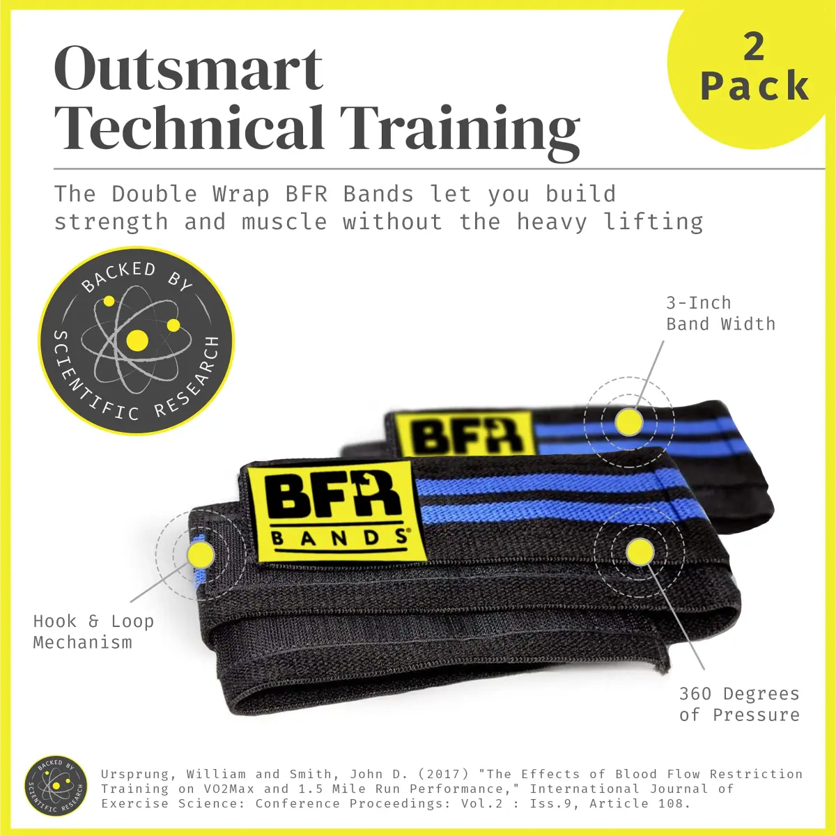BFR BANDS Blood Flow Restriction Bands 2 Pack for Legs & Glutes, 3-Inch Wide TPE Straps | Increase Muscle Mass with Low Loads - view 3