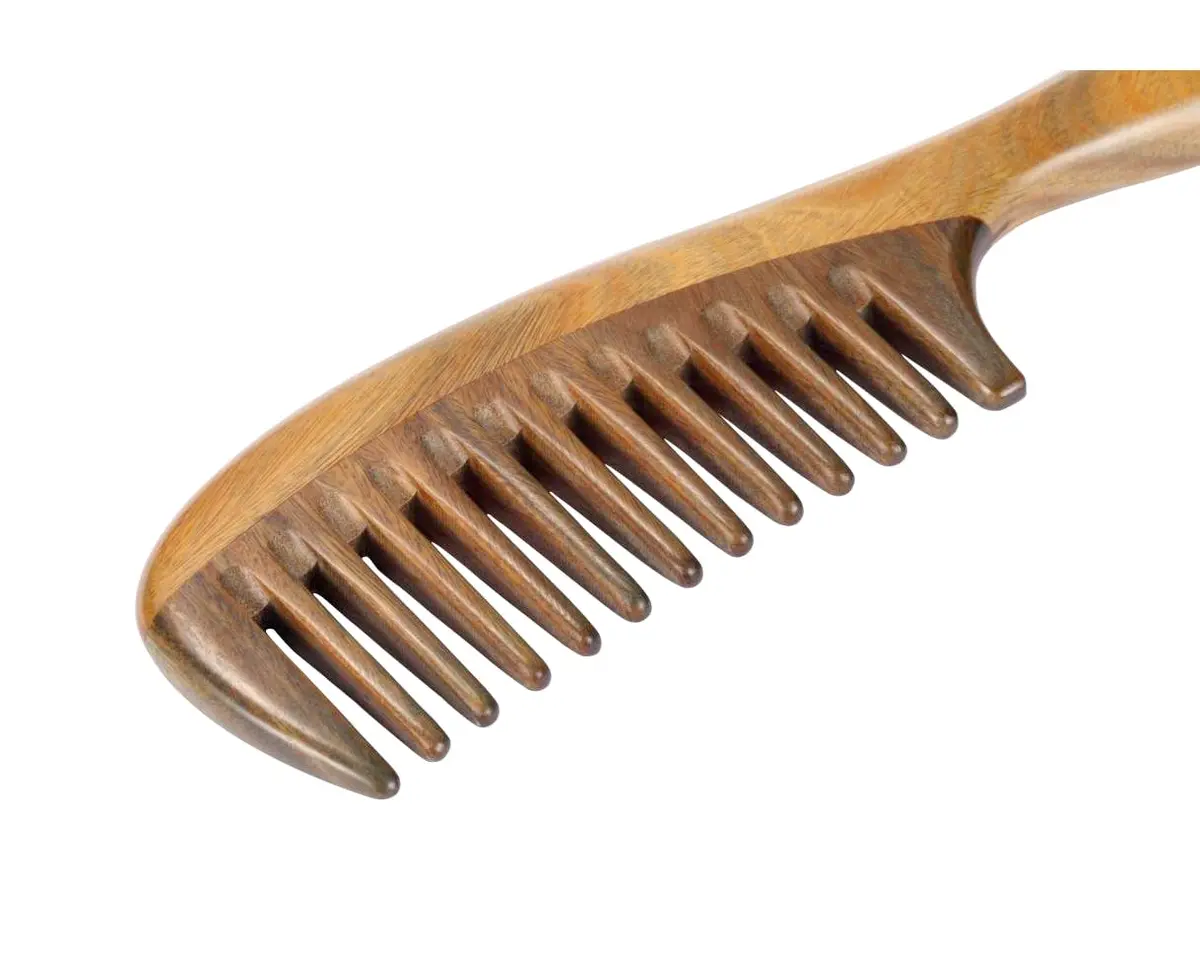Louise Maelys Wooden Wide Tooth Hair Comb for Curly Detangling | Natural Sandalwood, Anti-Static, Handcrafted (20 x 5.5cm) - view 6