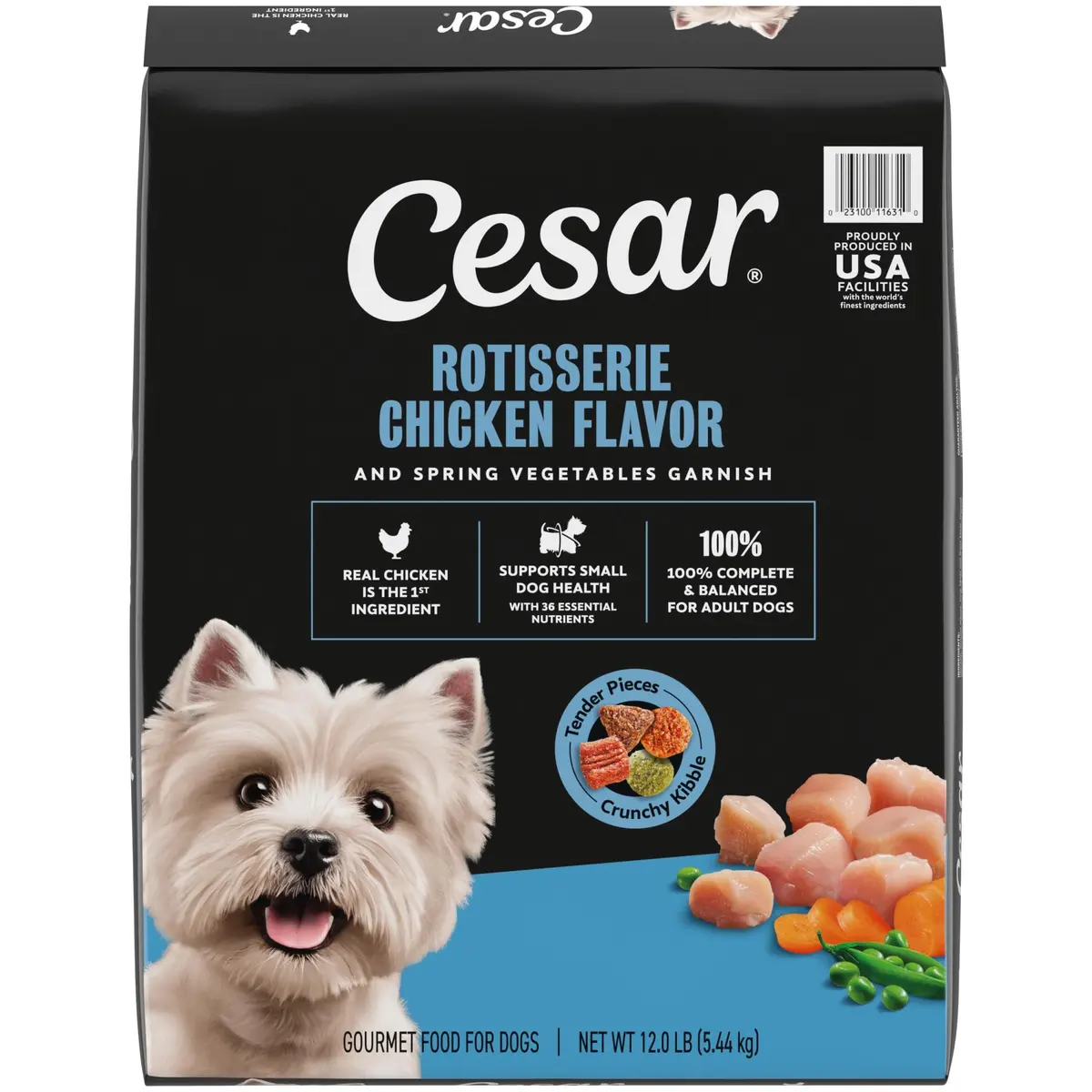 Cesar Small Breed Dry Dog Food, Chicken & Spring Vegetables Flavor, 12 lb - main product image