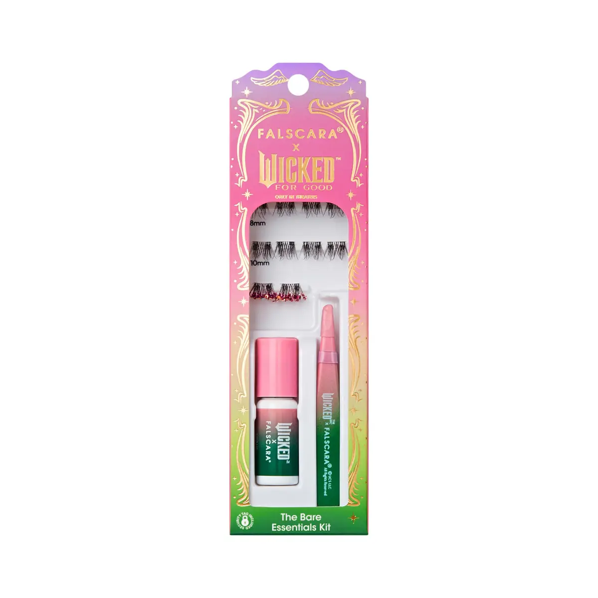 FALSCARA WICKED: FOR GOOD False Eyelashes 8-10mm | Natural Volume with Purple Glitter - main product image
