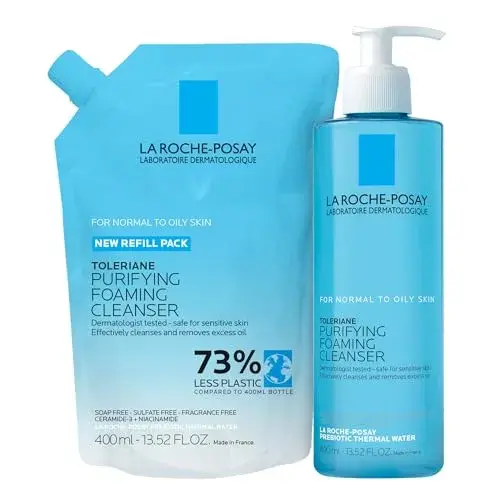 La Roche-Posay Toleriane Purifying Foaming Facial Cleanser, Oil-Free Face Wash for Sensitive Skin, 400ml - main product image