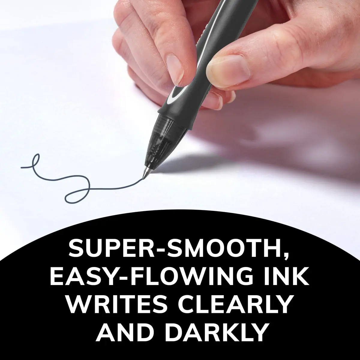 BIC Gelocity Quick Dry Black Gel Pens, Medium Point, 0.7mm, 4-Count | Smear-Resistant Ink - view 3