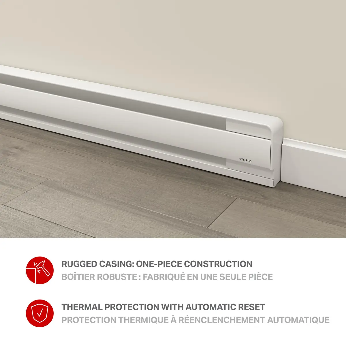 Stelpro B0502W B Series Baseboard Heater 500W 240V | Modern, Durable Wall-Mounted Heating for Living Room - view 5