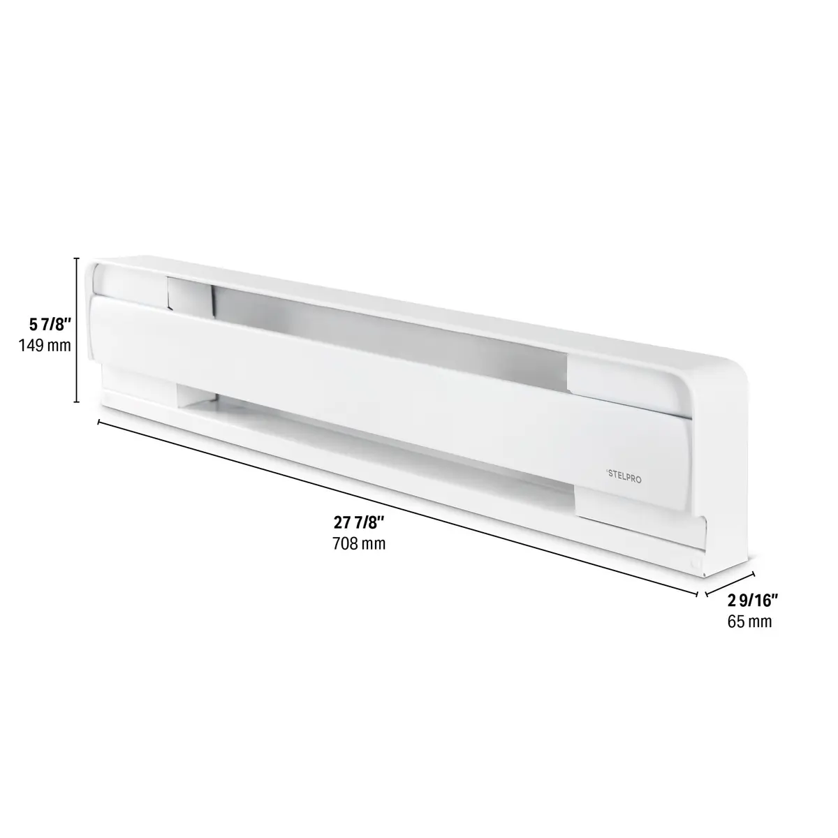 Stelpro B0502W B Series Baseboard Heater 500W 240V | Modern, Durable Wall-Mounted Heating for Living Room - view 2
