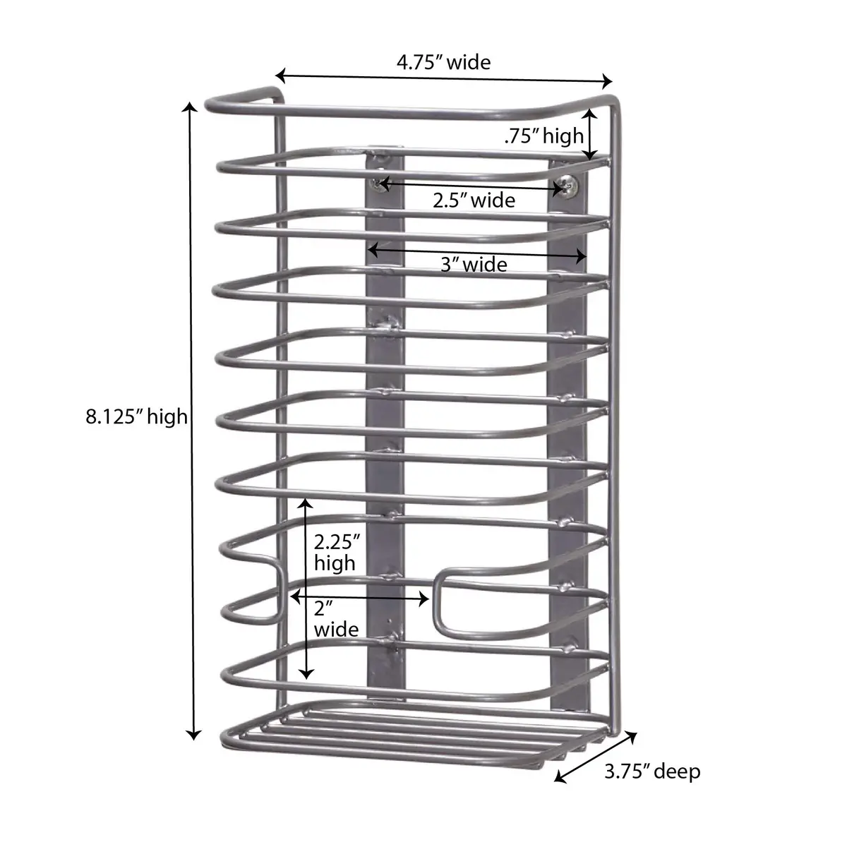 Household Essentials Satin Nickel Steel Door Basket | Elegant, Durable Steel Storage for Kitchen & Bathroom - view 2