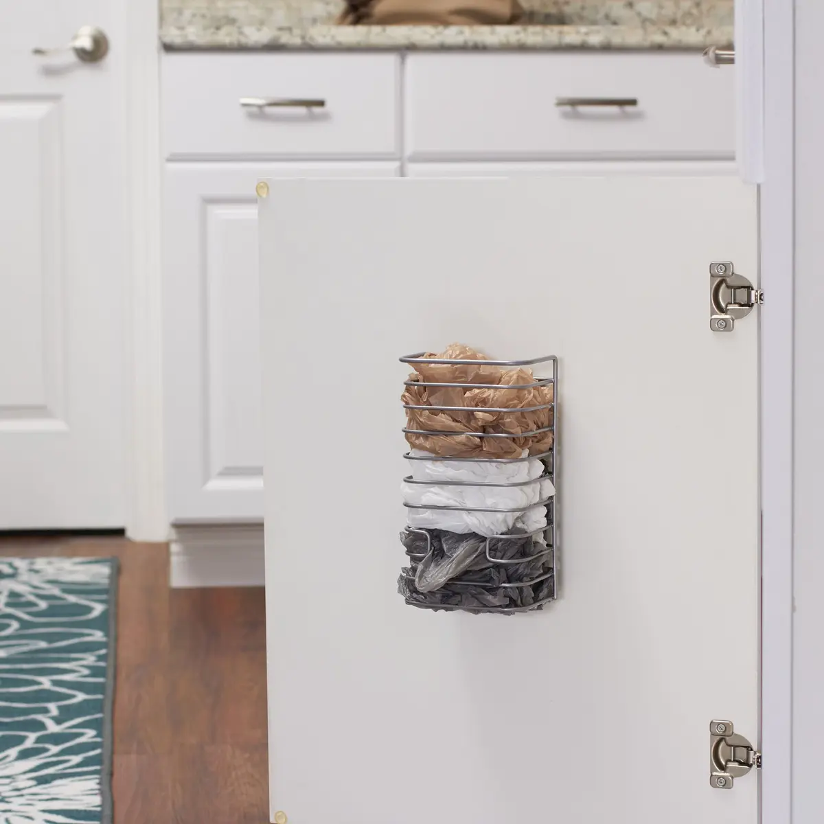 Household Essentials Satin Nickel Steel Door Basket | Elegant, Durable Steel Storage for Kitchen & Bathroom - view 4