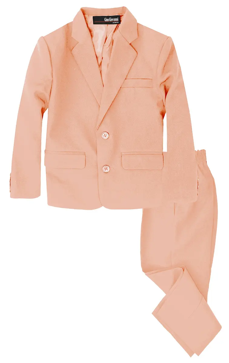 Gino Giovanni Boys 2 Piece Suit Set Toddler to Teen (Size 6, Peach) | Formal Wear for Special Occasions - main product image