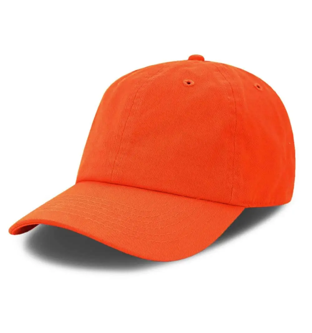 The Hat Depot Kids Washed Low Profile Cotton Baseball Cap | Orange, 2-5 Years - main product image